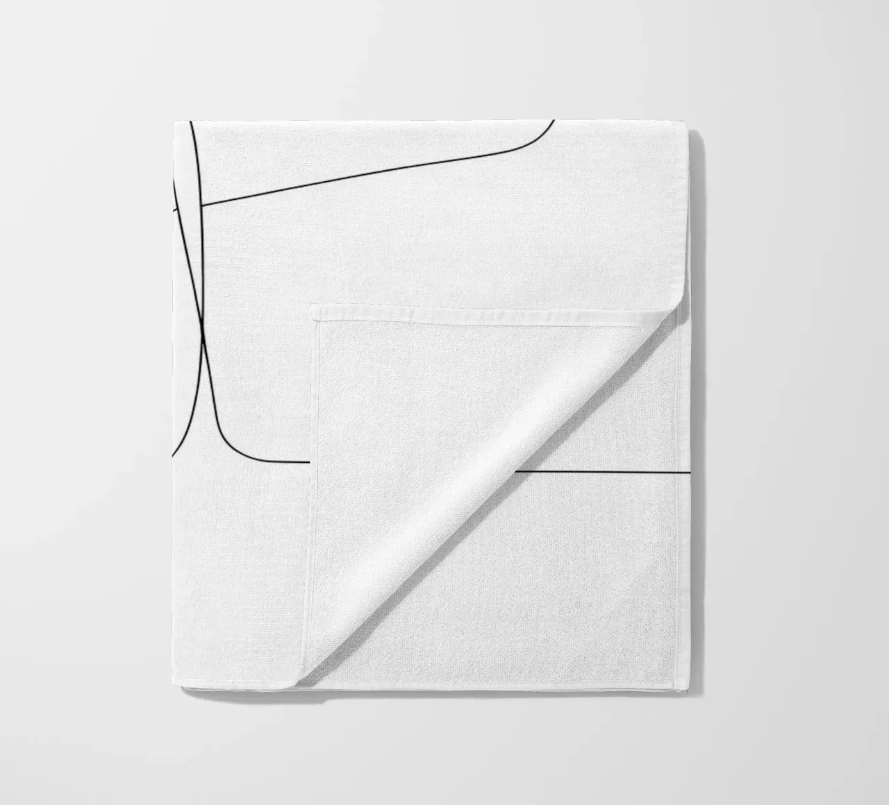 Minimalist One Line Drawing of a Tree | Modern Abstract Art beach towel by Viv Line Art
