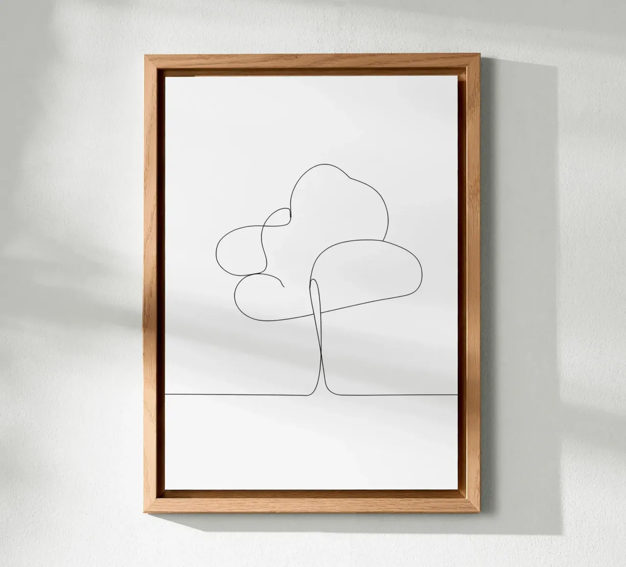 Minimalist One Line Drawing of a Tree | Modern Abstract Art alu-dibond by Viv Line Art