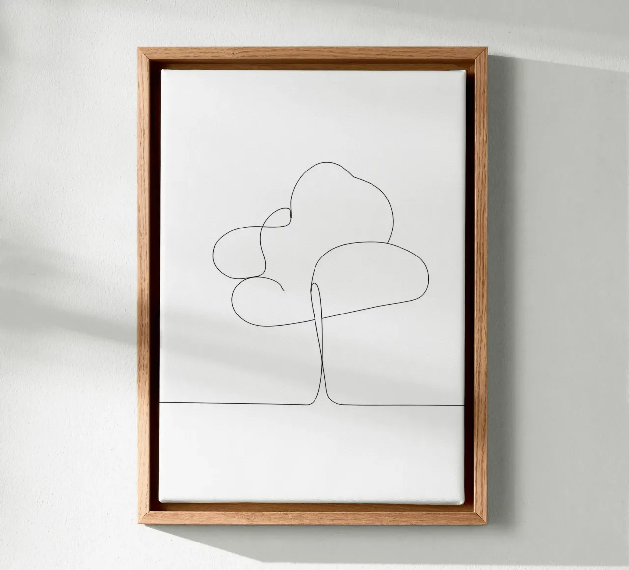 Minimalist One Line Drawing of a Tree | Modern Abstract Art canvas by Viv Line Art