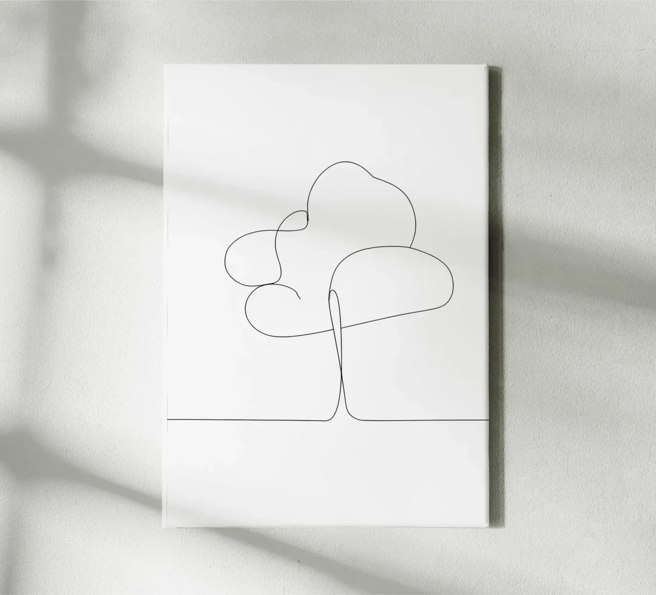 Minimalist One Line Drawing of a Tree | Modern Abstract Art canvas by Viv Line Art