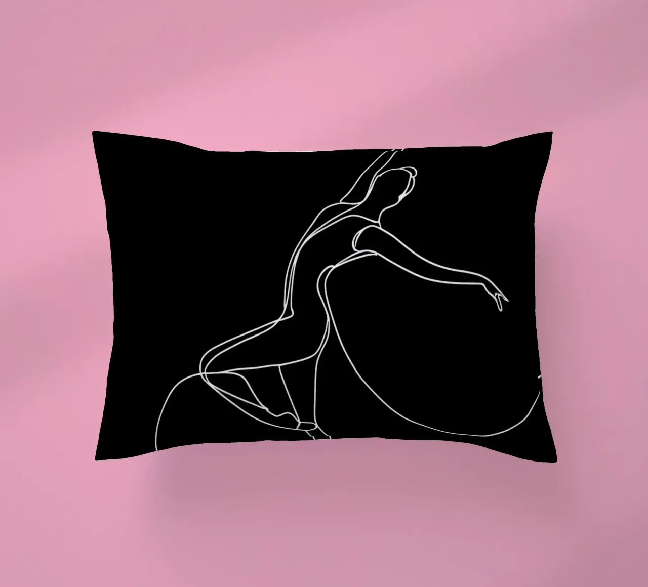 Disegno minimalista a una linea di una donna ballerina | Modern Ab cuscino da Viv Line Art