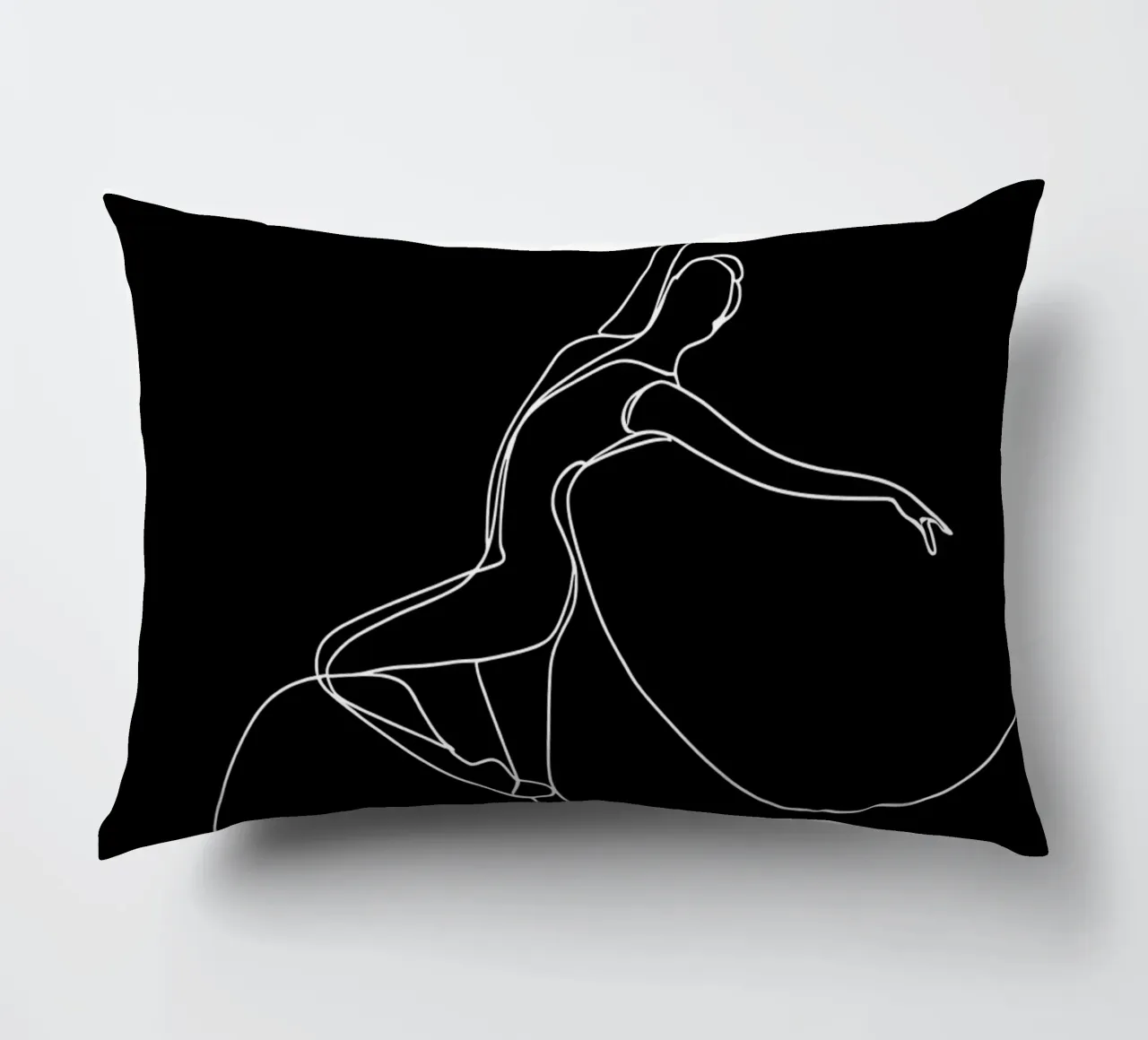 Disegno minimalista a una linea di una donna ballerina | Modern Ab cuscino da Viv Line Art