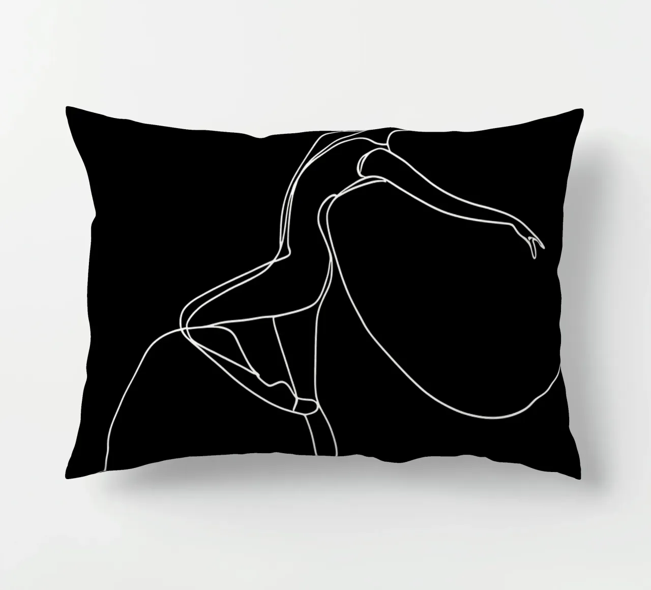 Disegno minimalista a una linea di una donna ballerina | Modern Ab cuscino da Viv Line Art