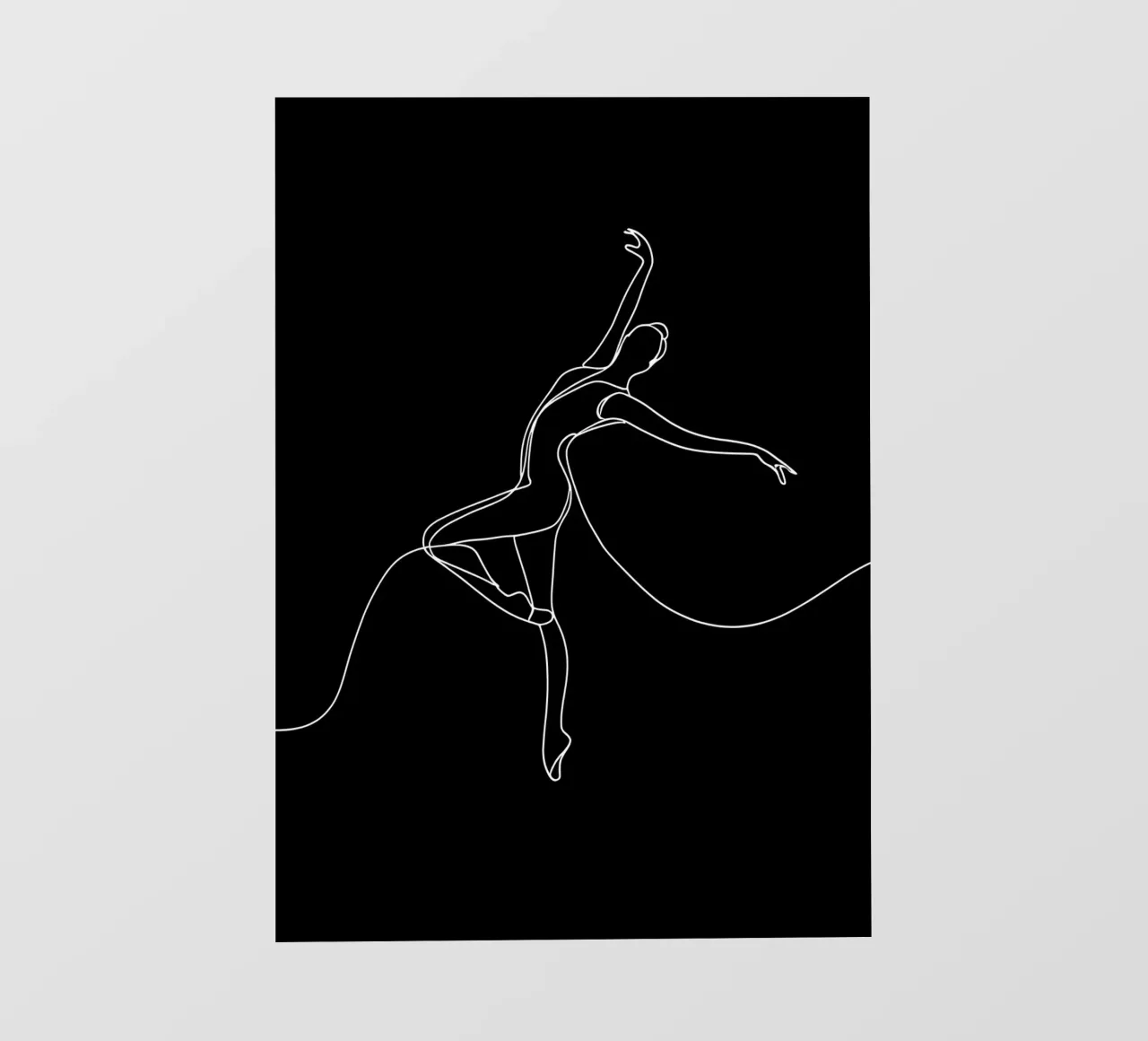 Disegno minimalista a una linea di una donna ballerina | Modern Ab pellicola backlit da Viv Line Art