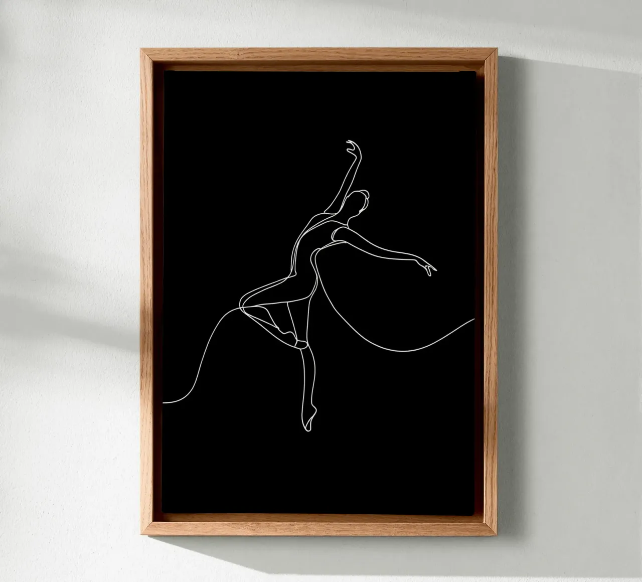 Minimalist One Line Drawing of a Ballerina Woman | Modern Ab canvas by Viv Line Art
