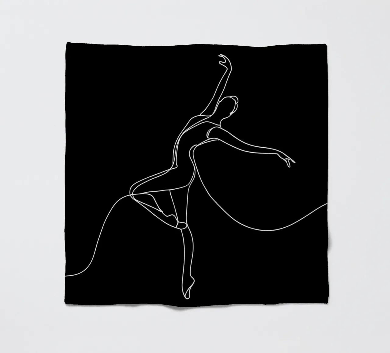 Minimalist One Line Drawing of a Ballerina Woman | Modern Ab fleece blanket by Viv Line Art