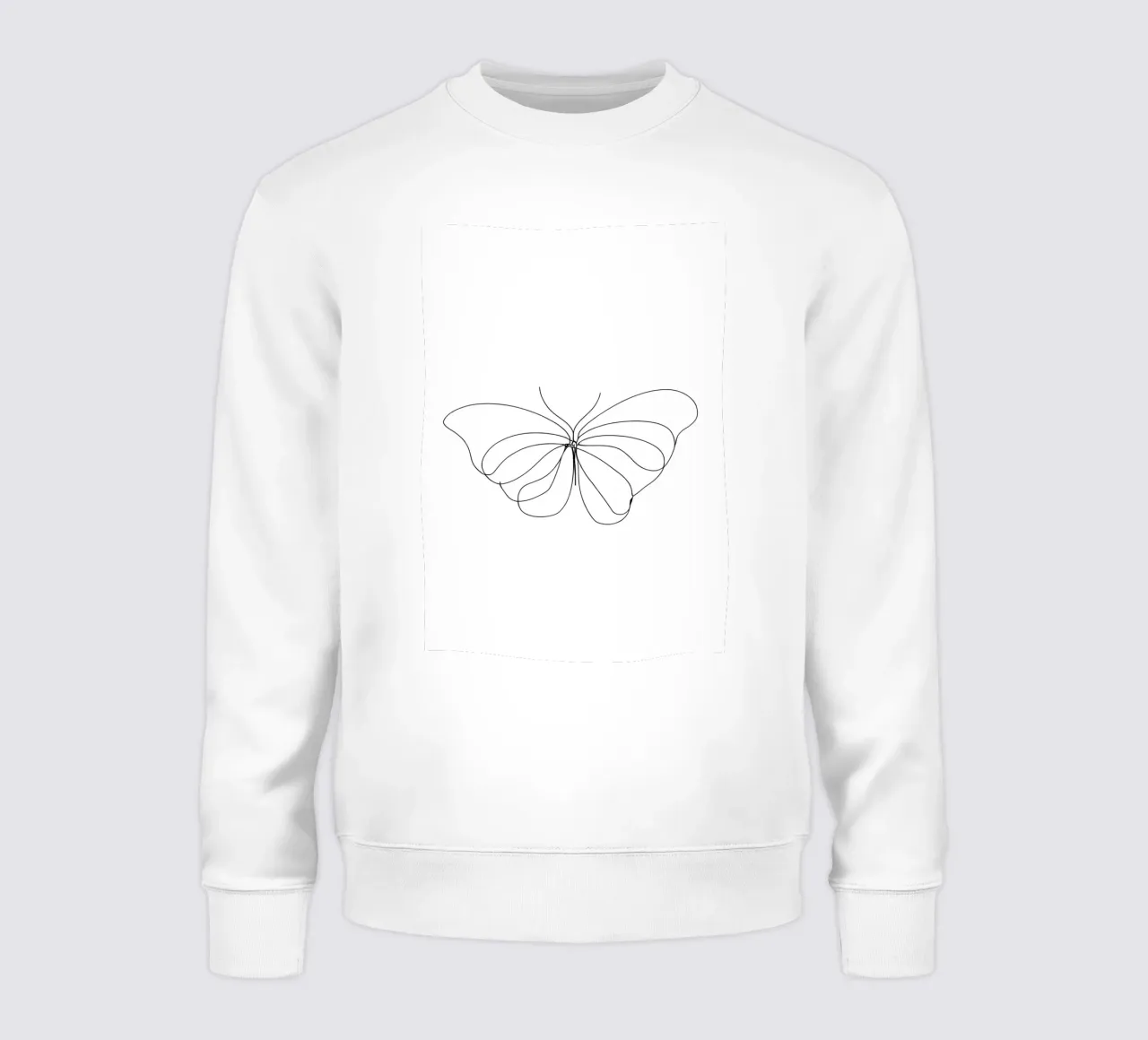 Disegno minimalista di una farfalla su una sola linea | Astratto moderno felpa da Viv Line Art