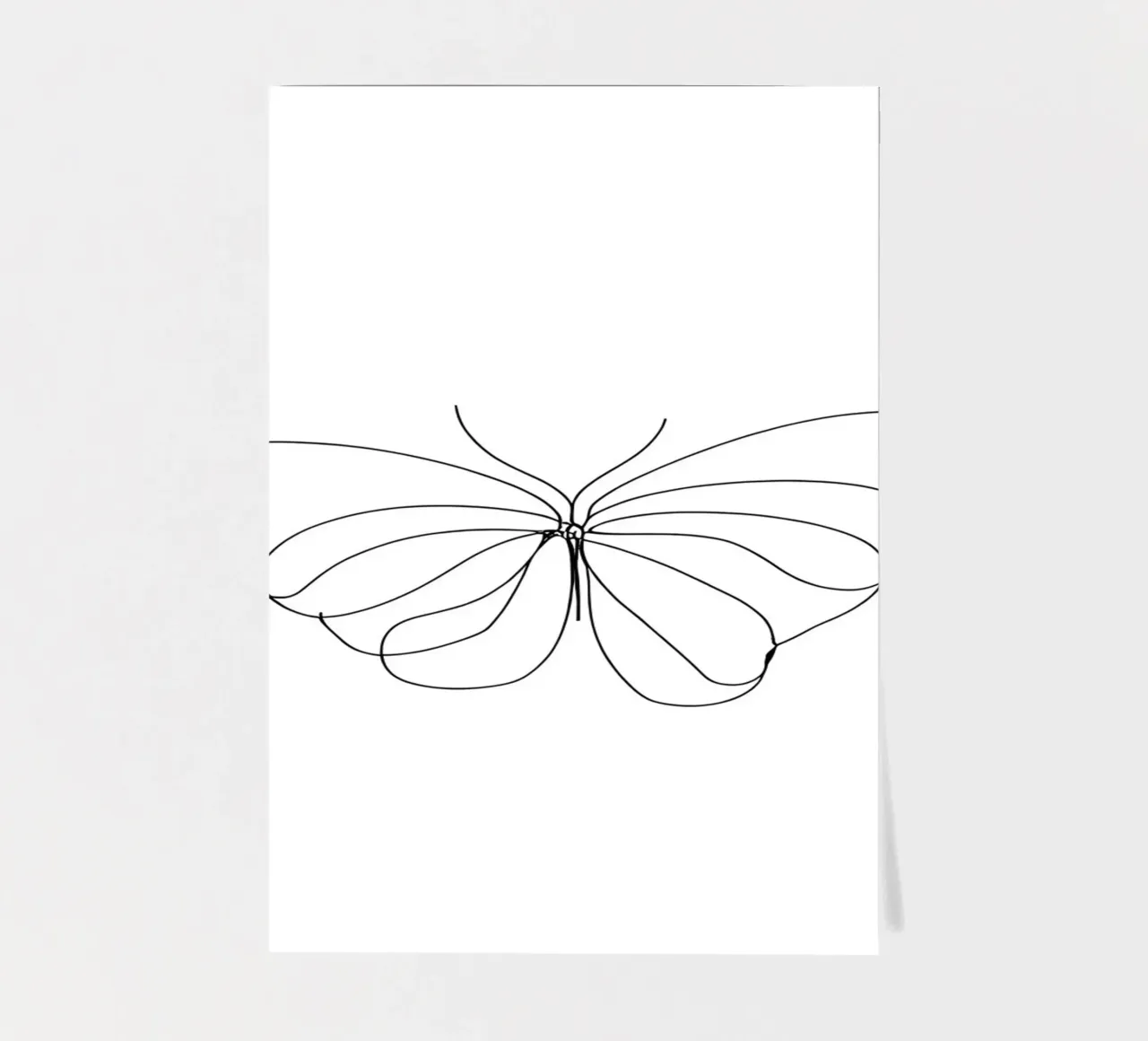 Minimalist One Line Drawing of a Butterfly | Modern Abstract sticker sheet by Viv Line Art