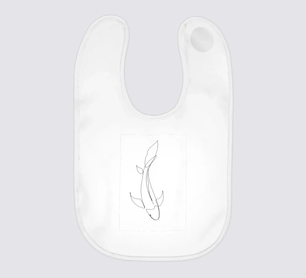 Minimalist One Line Drawing of a Fish | Modern Abstract Art baby bib by Viv Line Art
