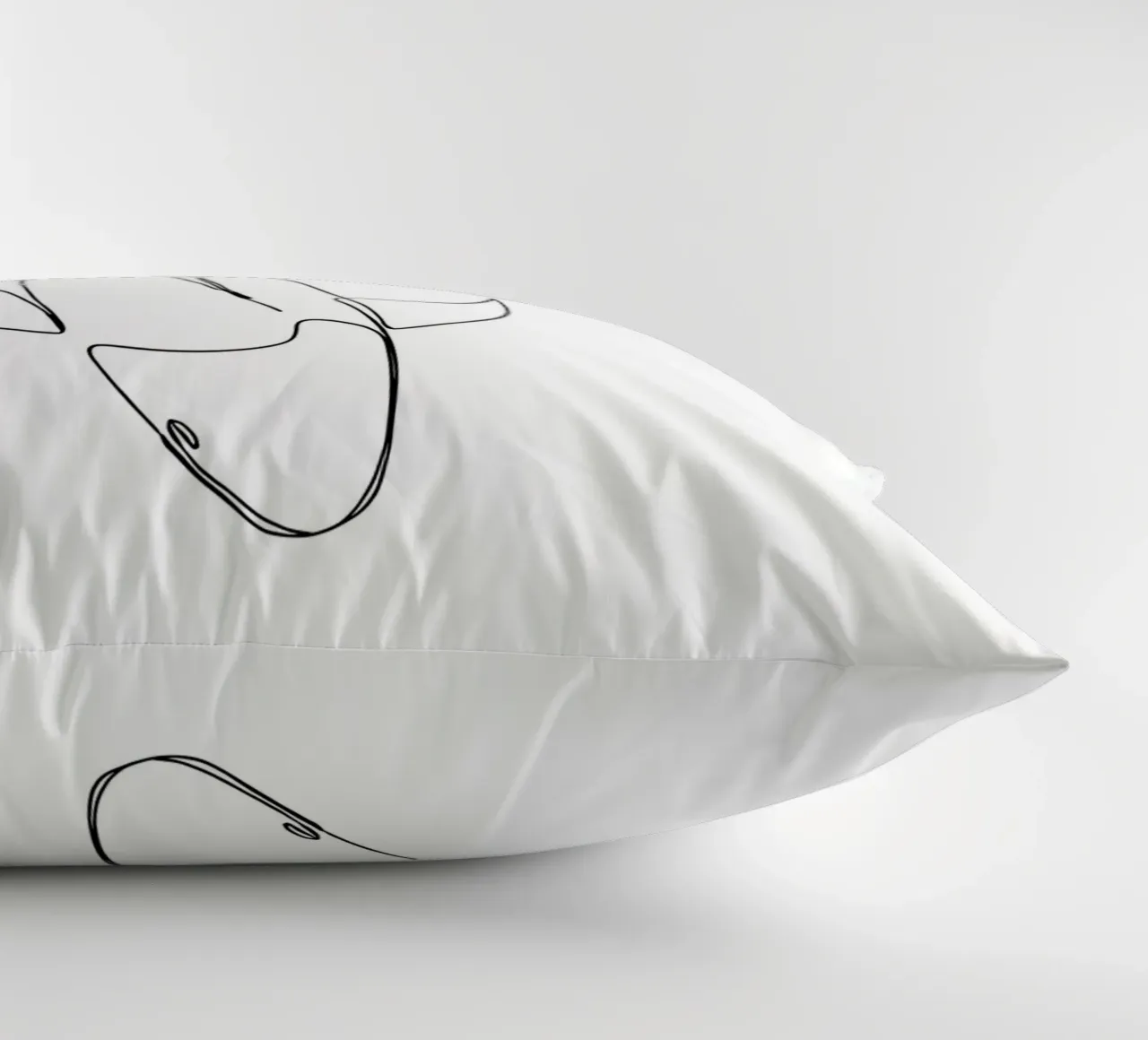 Minimalist One Line Drawing of a Fish | Modern Abstract Art decorative cushion by Viv Line Art