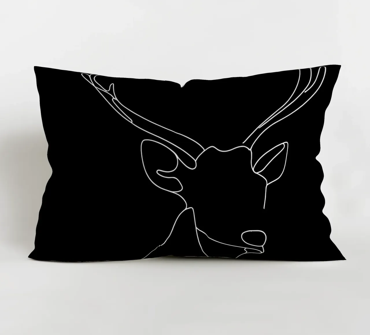 Minimalist One Line Drawing of a Deer | Modern Abstract Art decorative cushion by Viv Line Art