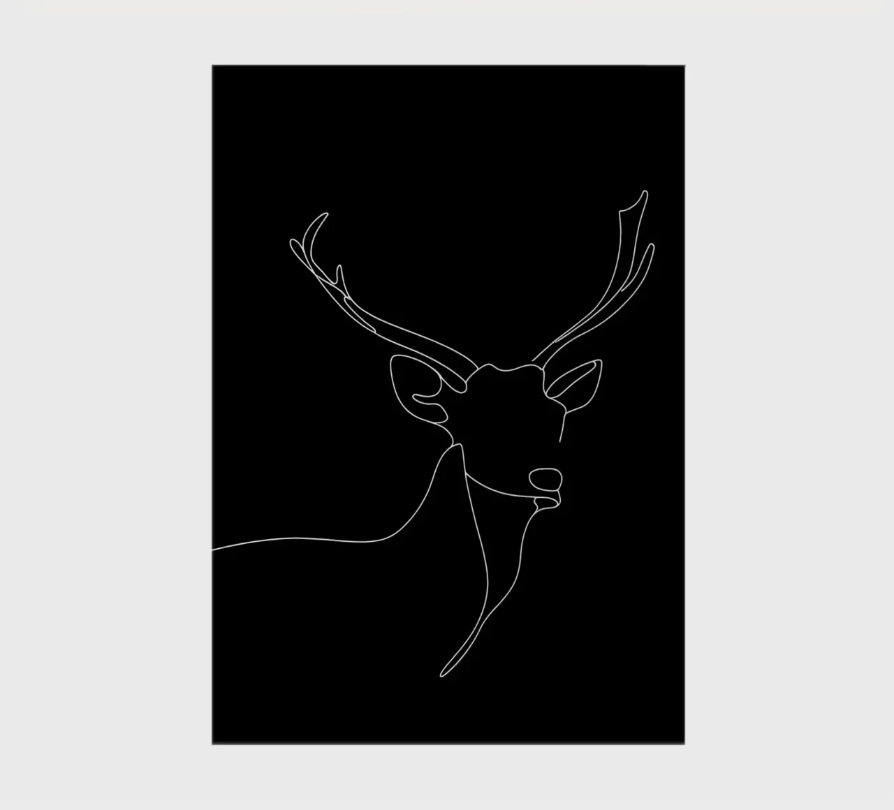 Minimalist One Line Drawing of a Deer | Modern Abstract Art notebook by Viv Line Art