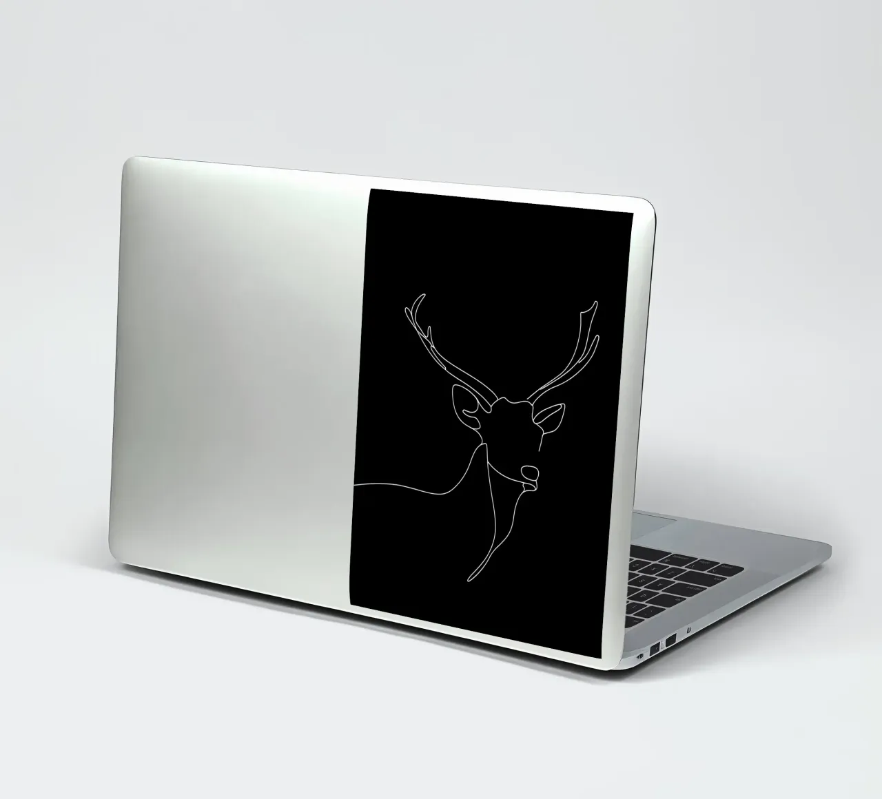 Minimalist One Line Drawing of a Deer | Modern Abstract Art sticker by Viv Line Art