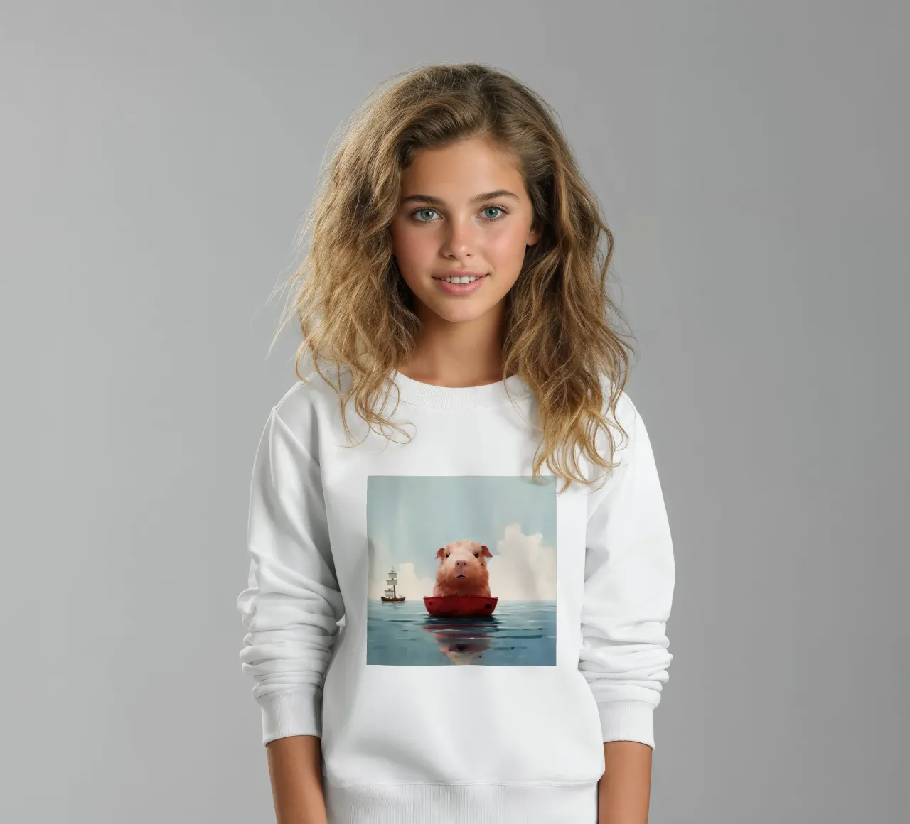 Minimal Guinea Pig 4 kids sweatshirt by Minimal Animal Art