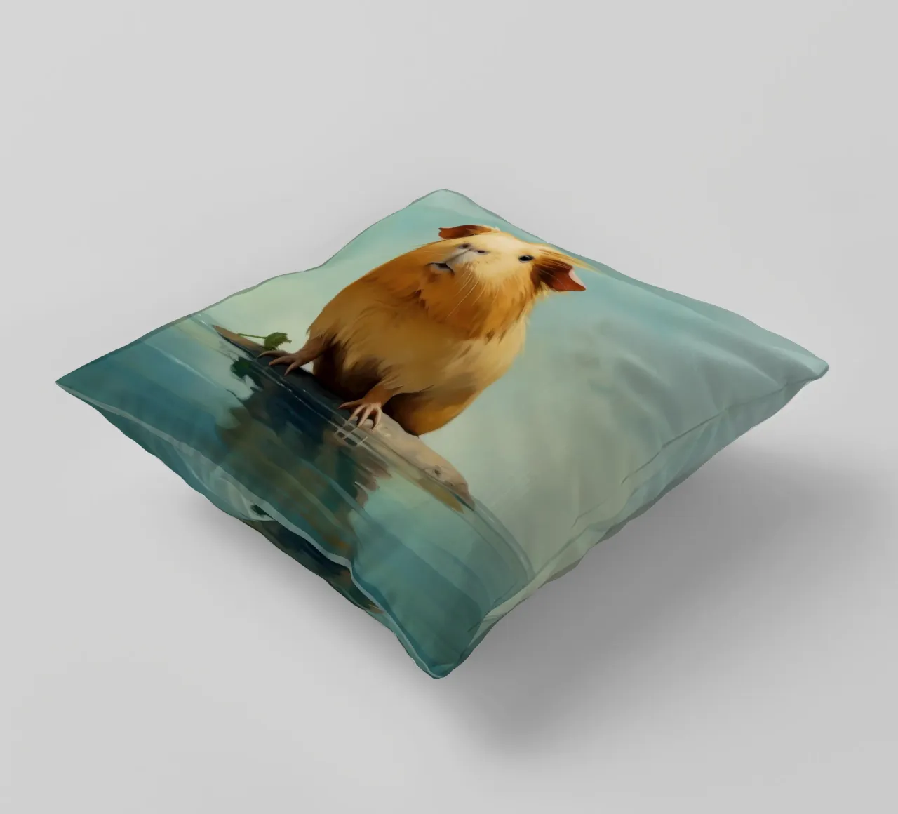 Minimal Guinea Pig 1 decorative cushion by Minimal Animal Art