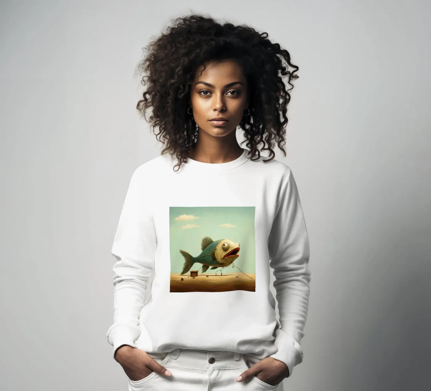 Minimum Haddock sweatshirt by Minimal Animal Art