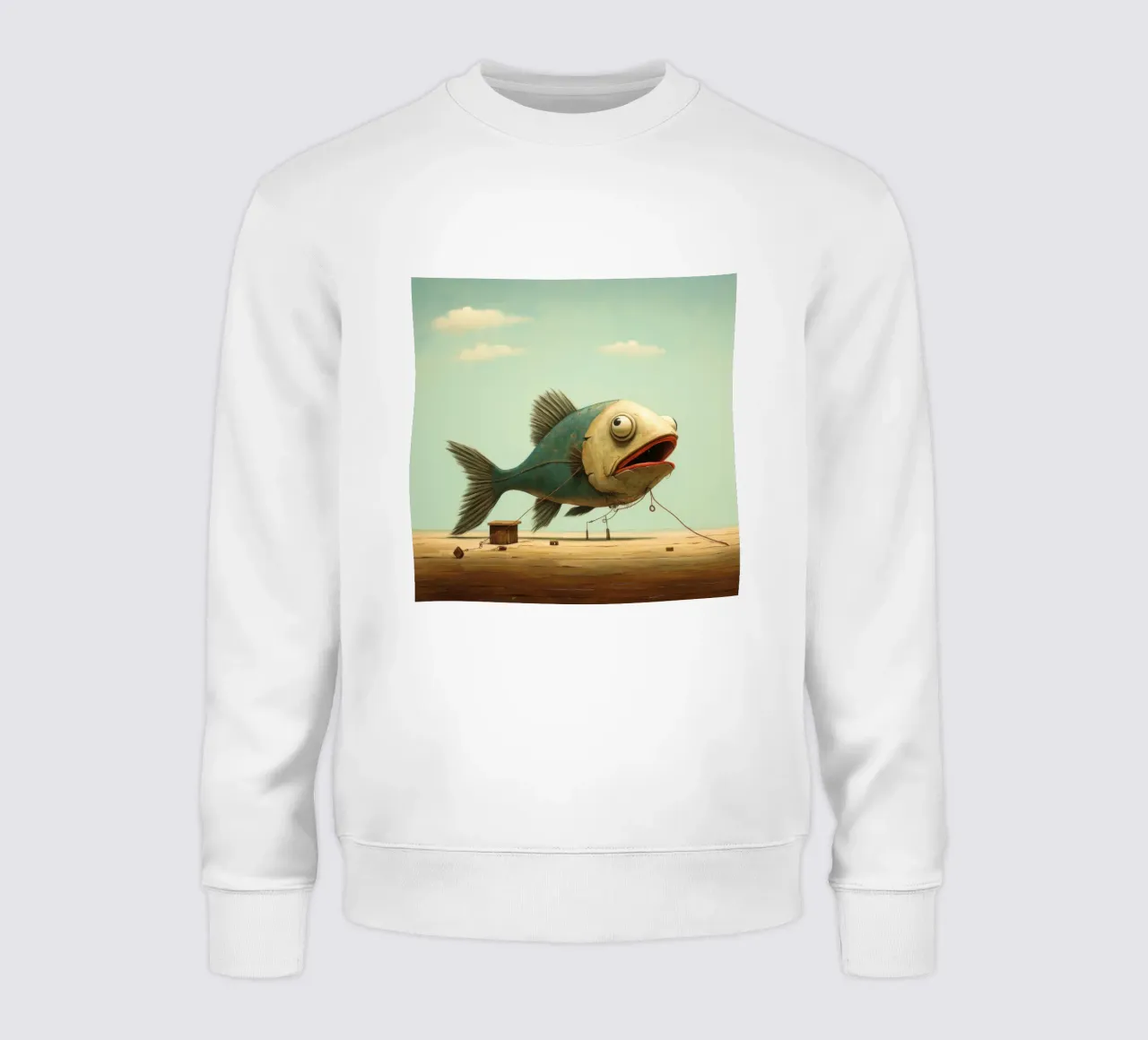 Minimal Haddock 2 sweatshirt by Minimal Animal Art