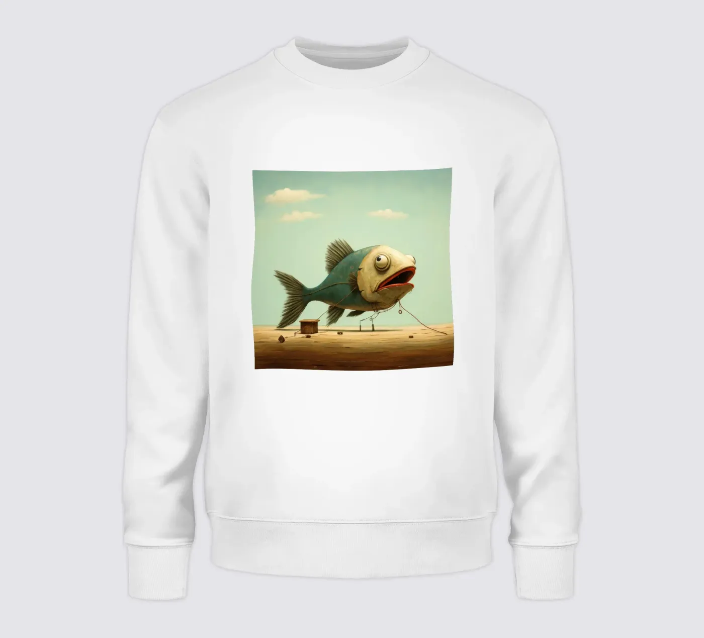 Minimum Haddock sweatshirt by Minimal Animal Art