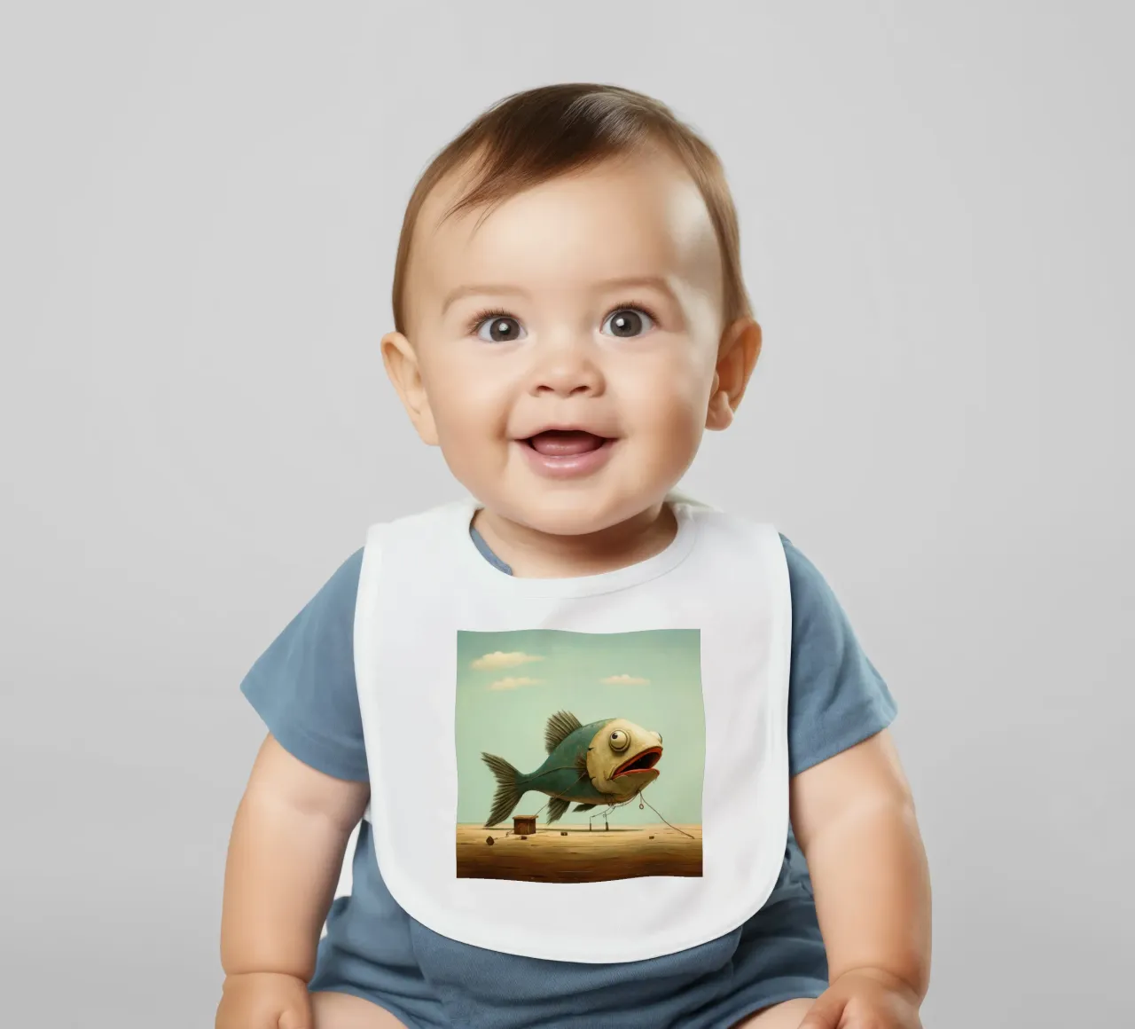 Minimo Haddock bavaglino da Minimal Animal Art