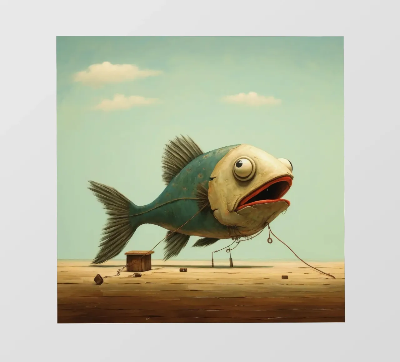 Minimum Haddock fotobehang van Minimal Animal Art