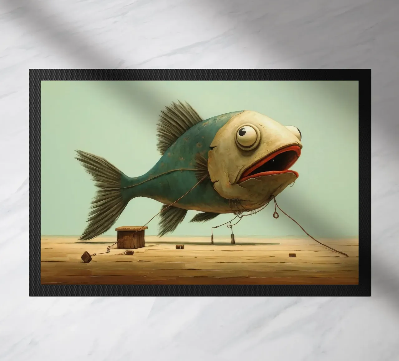 Minimum Haddock doormat by Minimal Animal Art