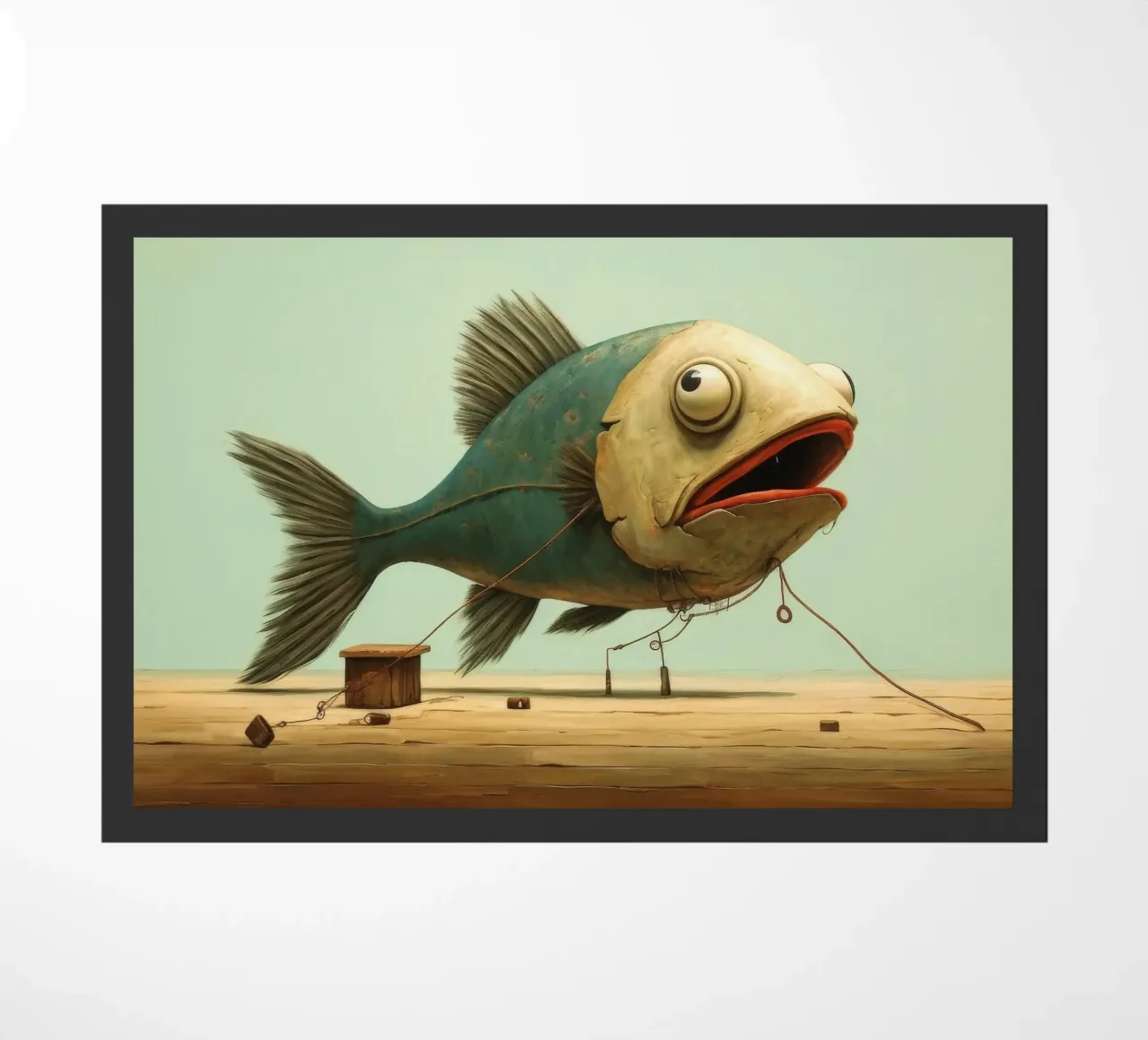 Minimum Haddock doormat by Minimal Animal Art