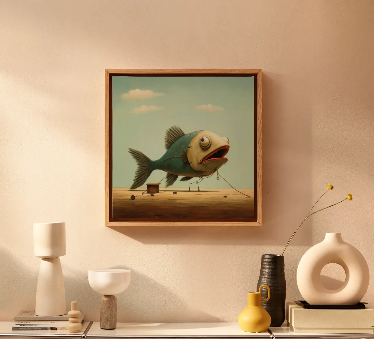Minimal Haddock 2 canvas by Minimal Animal Art