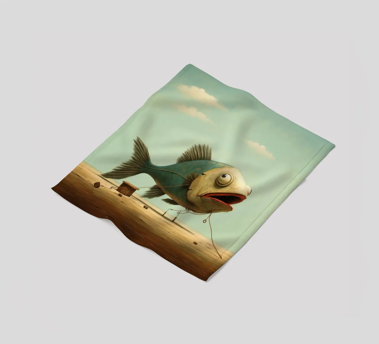 Minimal Schellfisch 2 Fleecedecke von Minimal Animal Art