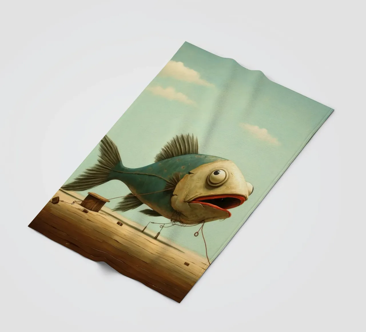 Minimal Schellfisch 2 Fleecedecke von Minimal Animal Art