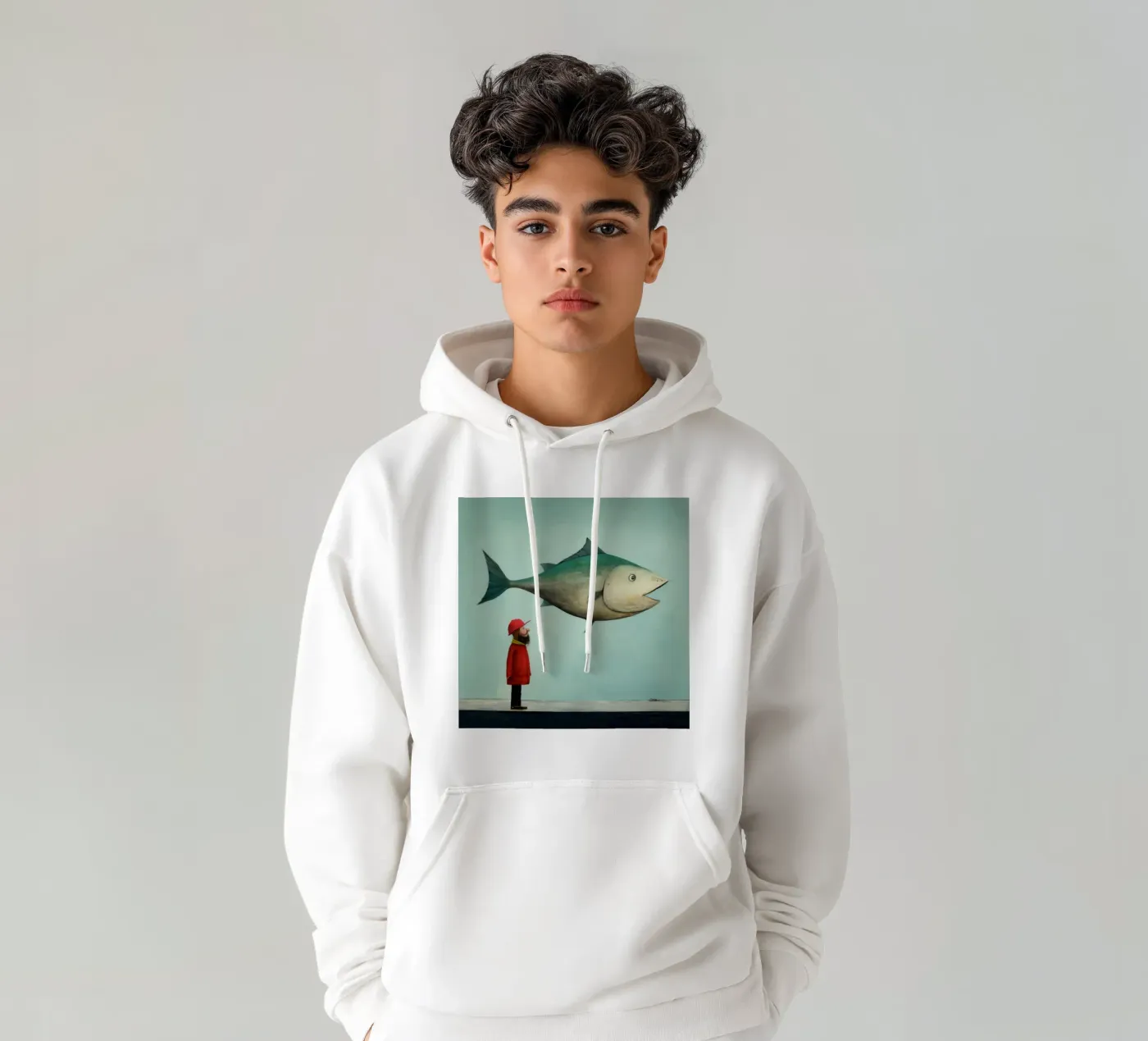 Minimum Haddock hoodie by Minimal Animal Art
