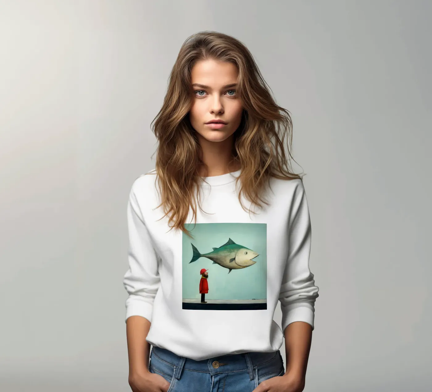Minimum Haddock sweatshirt by Minimal Animal Art