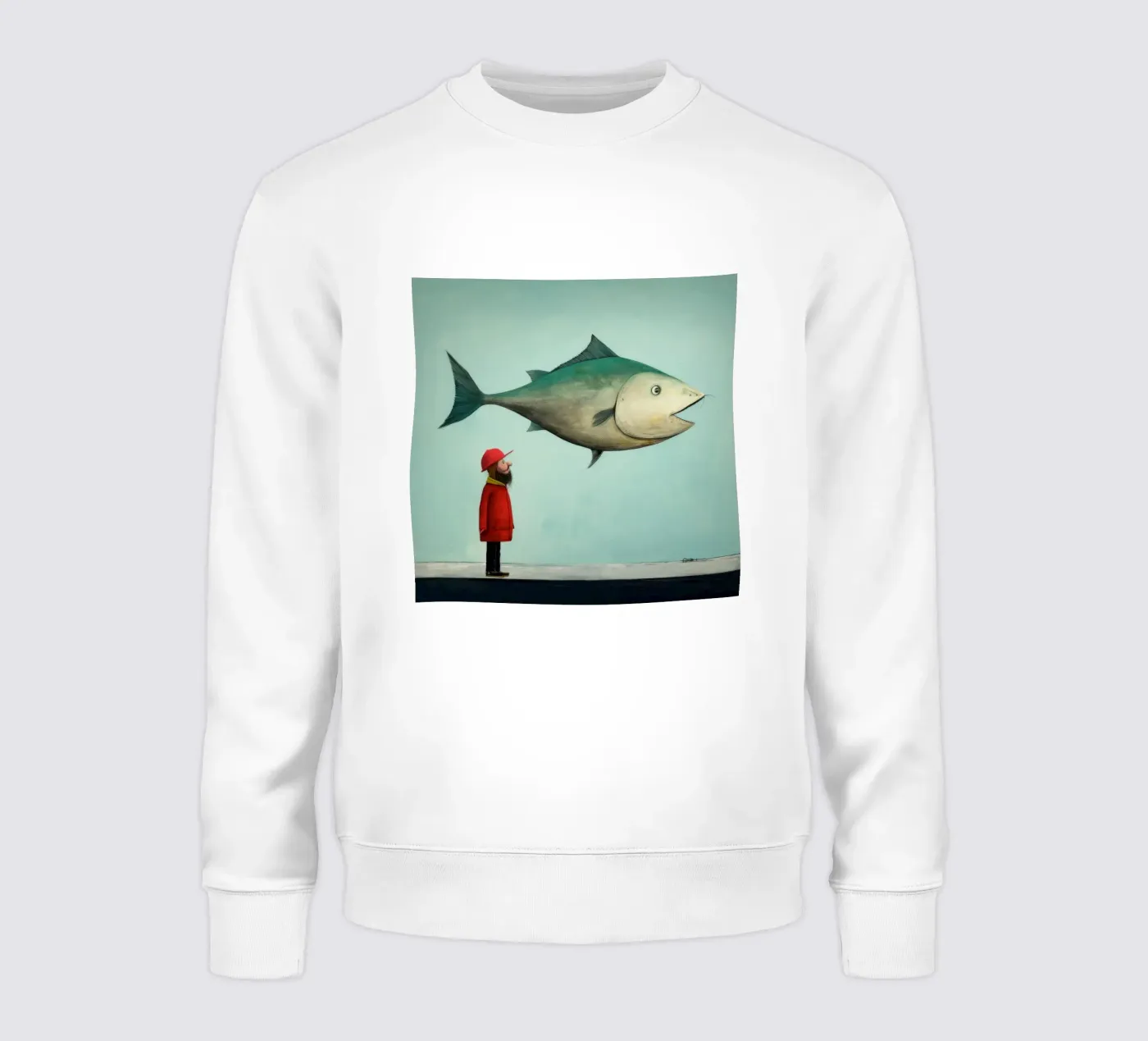 Minimum Haddock sweatshirt by Minimal Animal Art