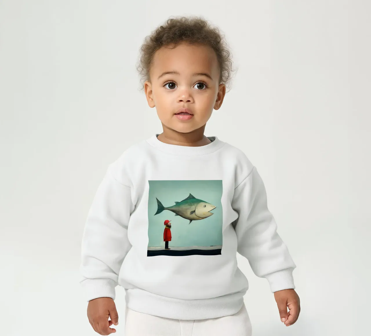 Eglefino minimo 3 felpa neonato da Minimal Animal Art