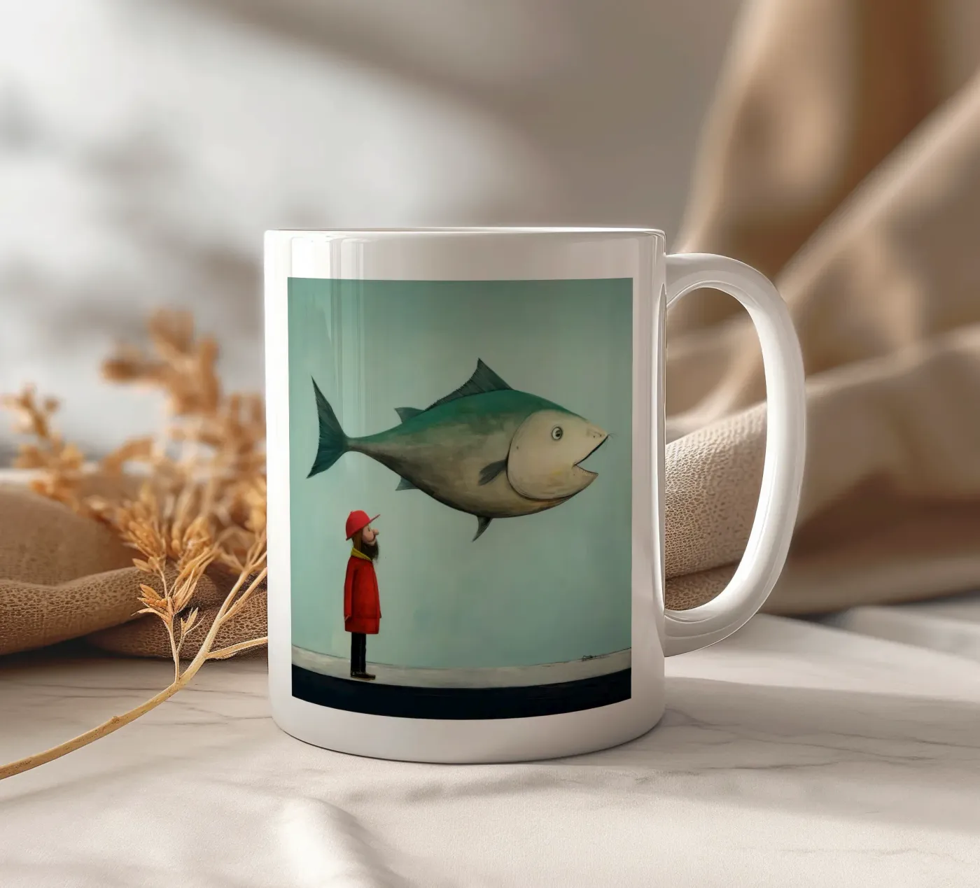 Minimum Haddock ceramic mug by Minimal Animal Art