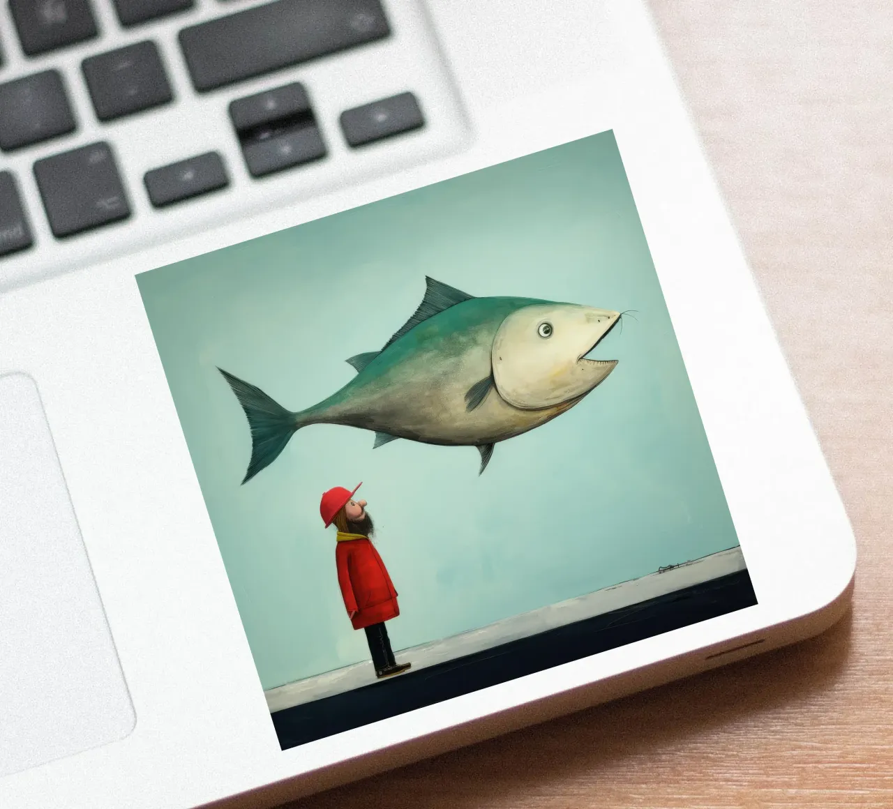 Minimal Haddock 3 sticker by Minimal Animal Art