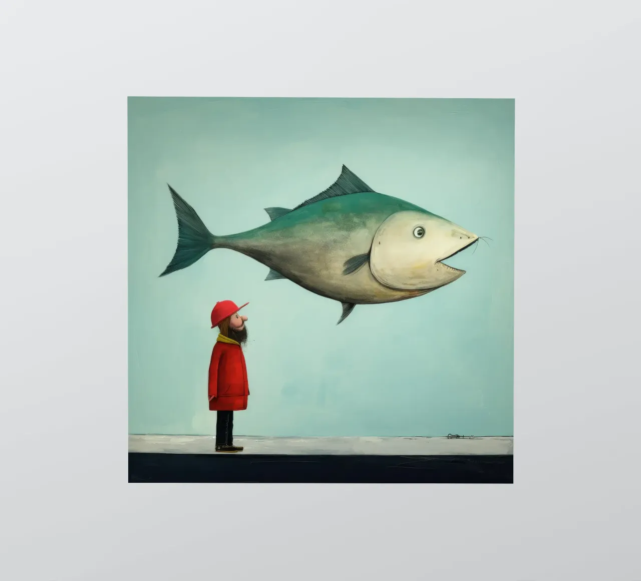 Minimum Haddock sticker by Minimal Animal Art
