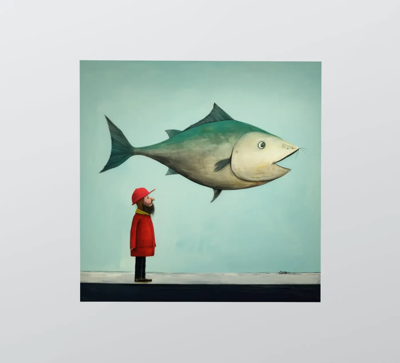 Minimum Haddock sticker by Minimal Animal Art