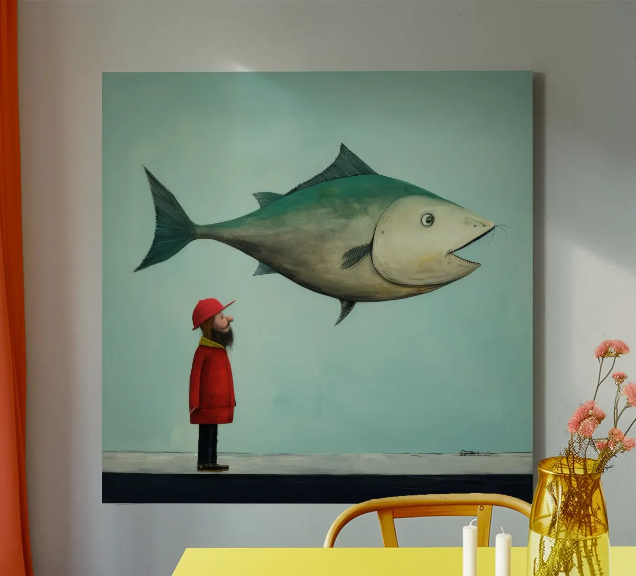 Minimal Haddock 3 canvas by Minimal Animal Art