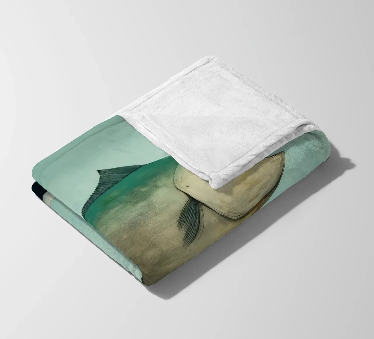 Minimum Haddock fleece blanket by Minimal Animal Art