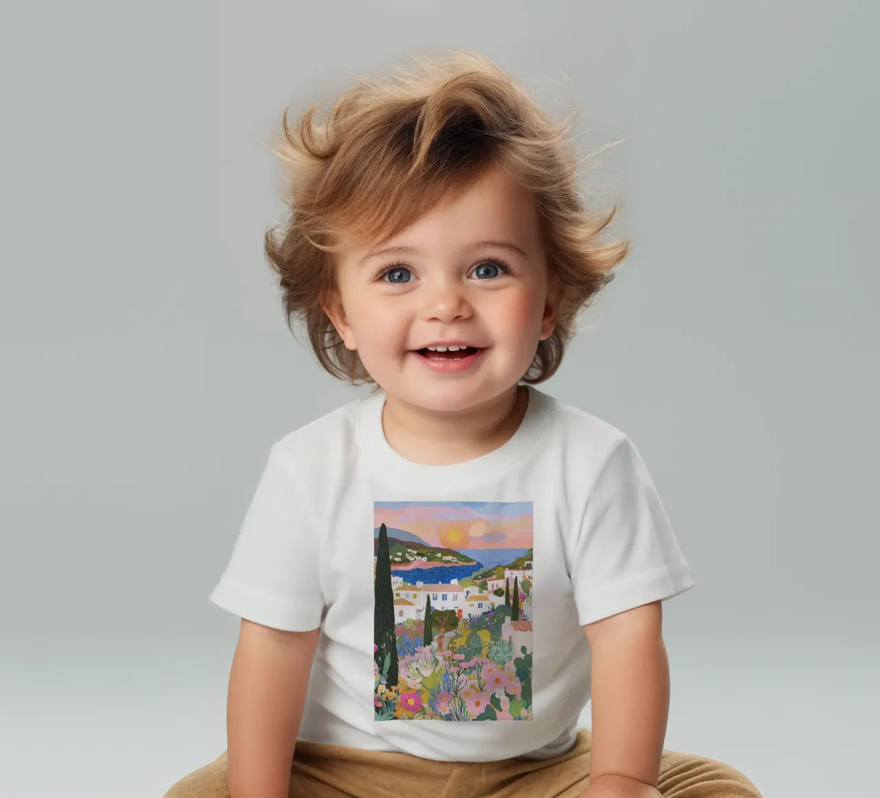 Abstrakte farbenfrohe Wandkunst, Küstenprint, moderne Kunstdekoration Baby T-Shirt von Boheme