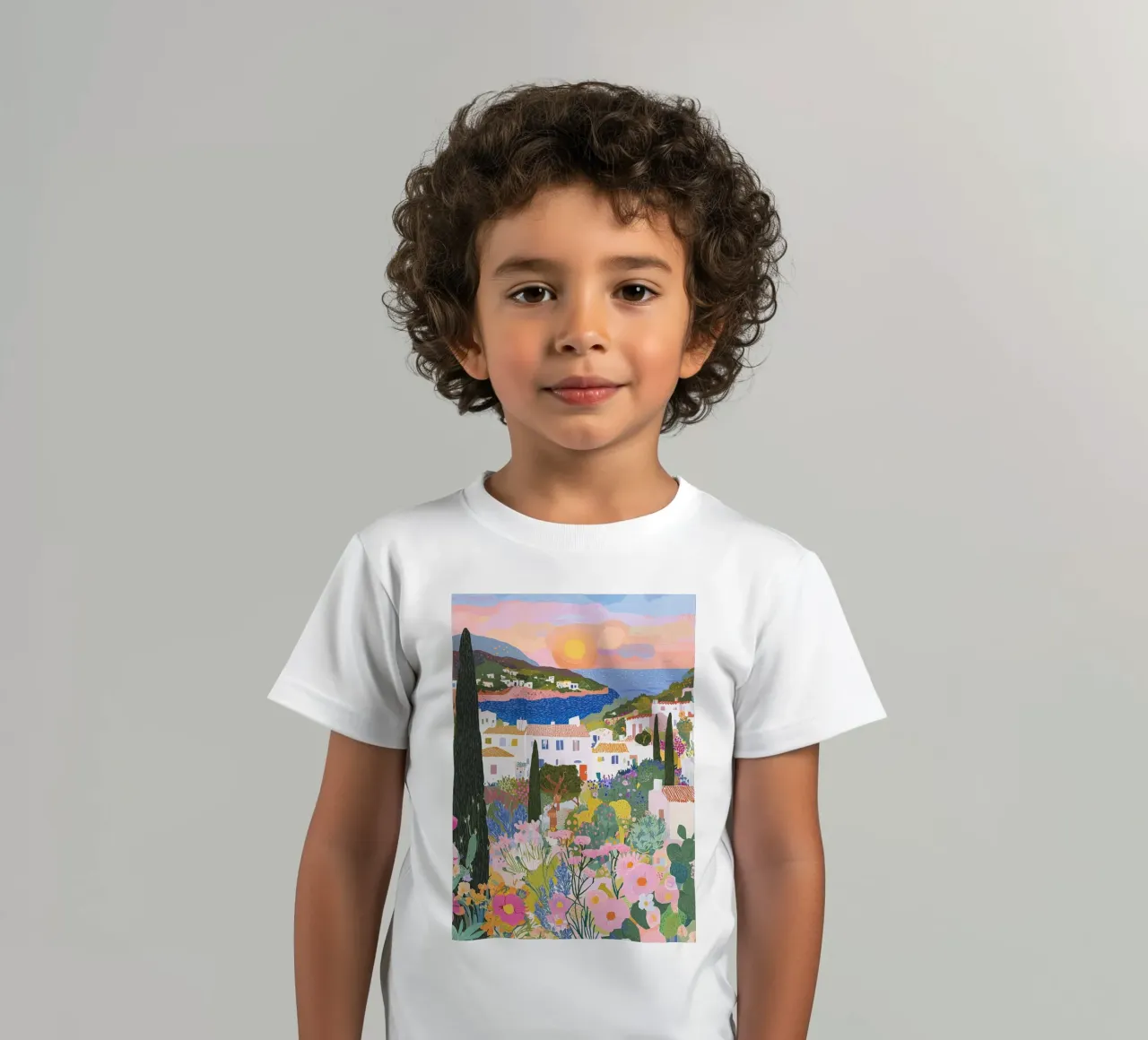 Abstracte kleurrijke muurkunst, kustprint, moderne kunstdecoratie kinder t-shirt van Boheme