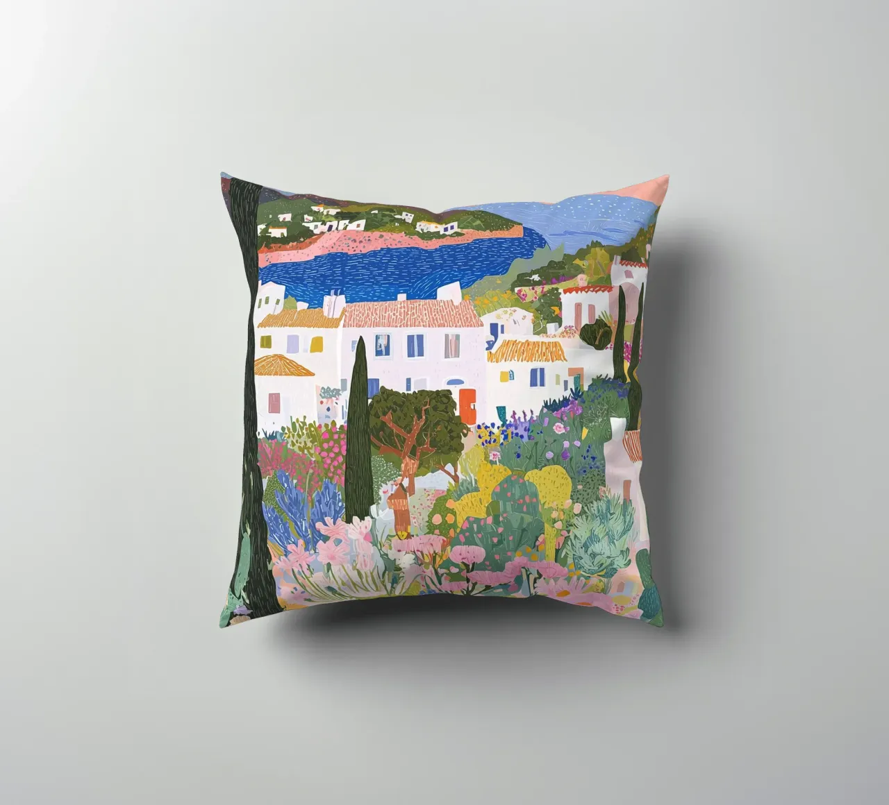 Abstract Colourful Wall Art, Coastal Print, Modern Art Decor decorative cushion by Boheme