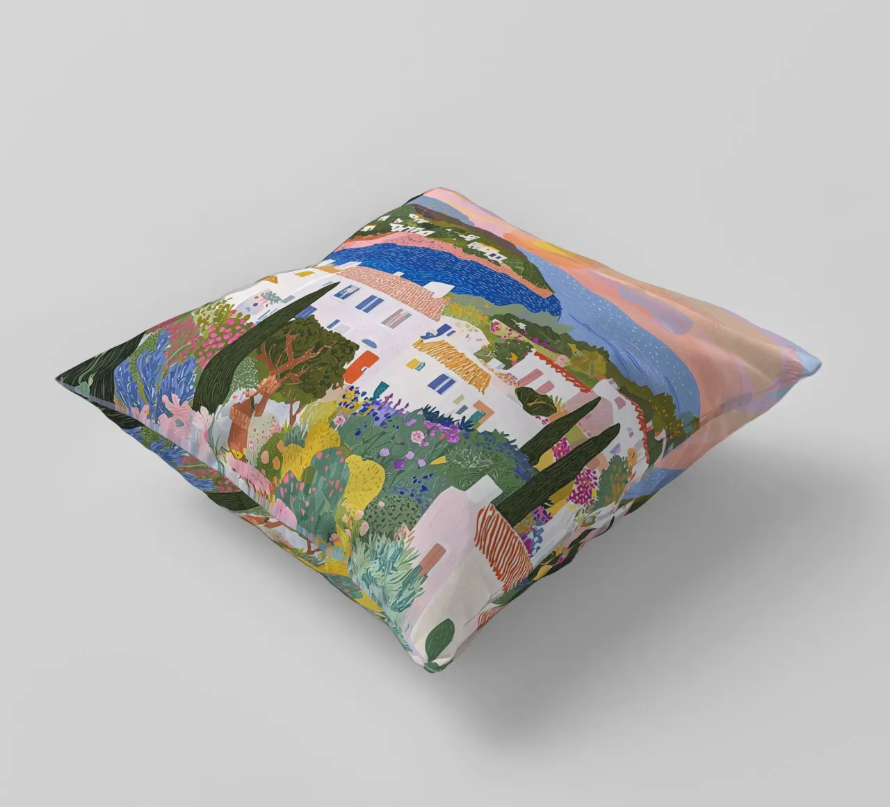 Abstract Colourful Wall Art, Coastal Print, Modern Art Decor decorative cushion by Boheme