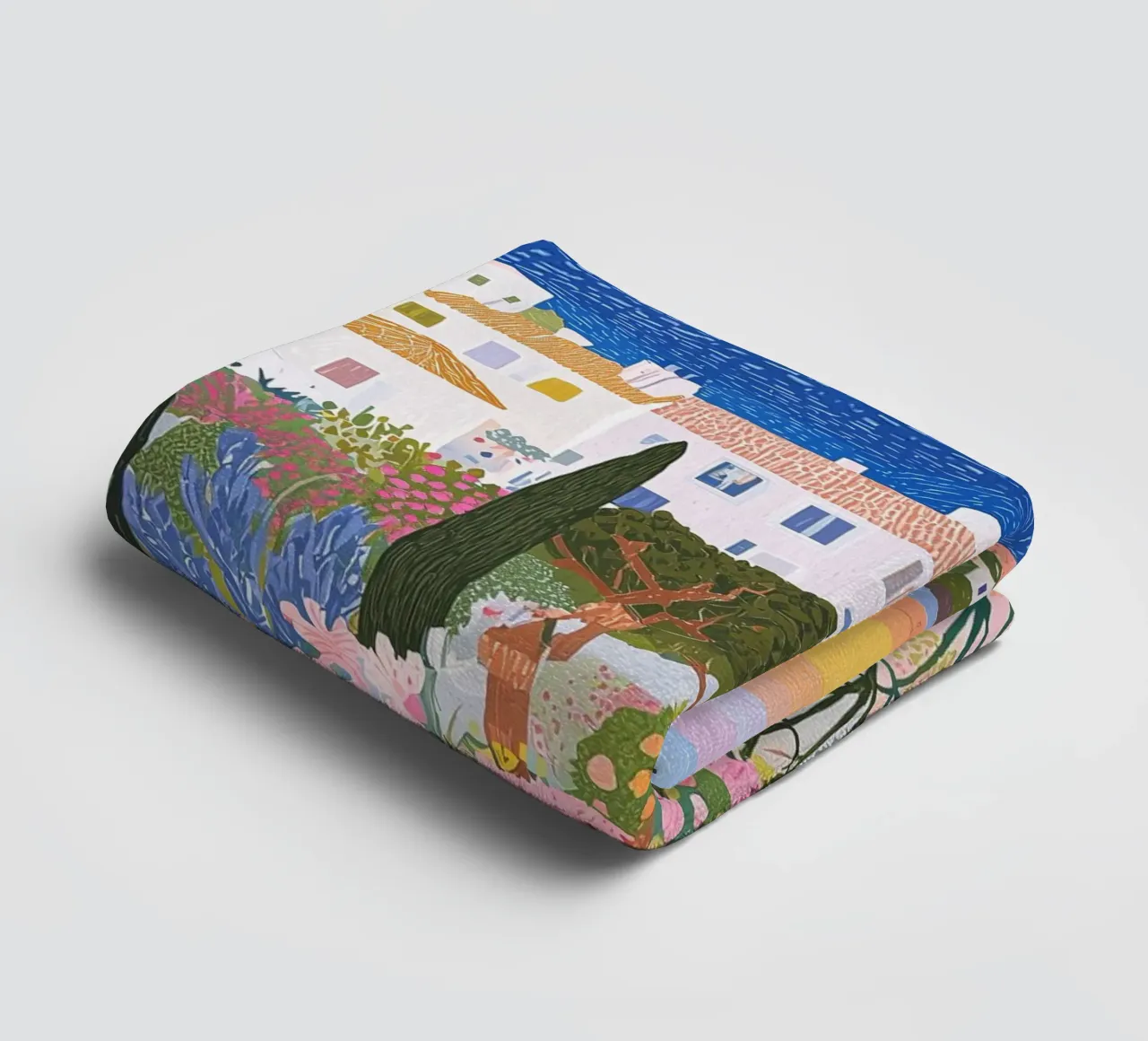 Abstracte kleurrijke muurkunst, kustprint, moderne kunstdecoratie badhanddoek van Boheme