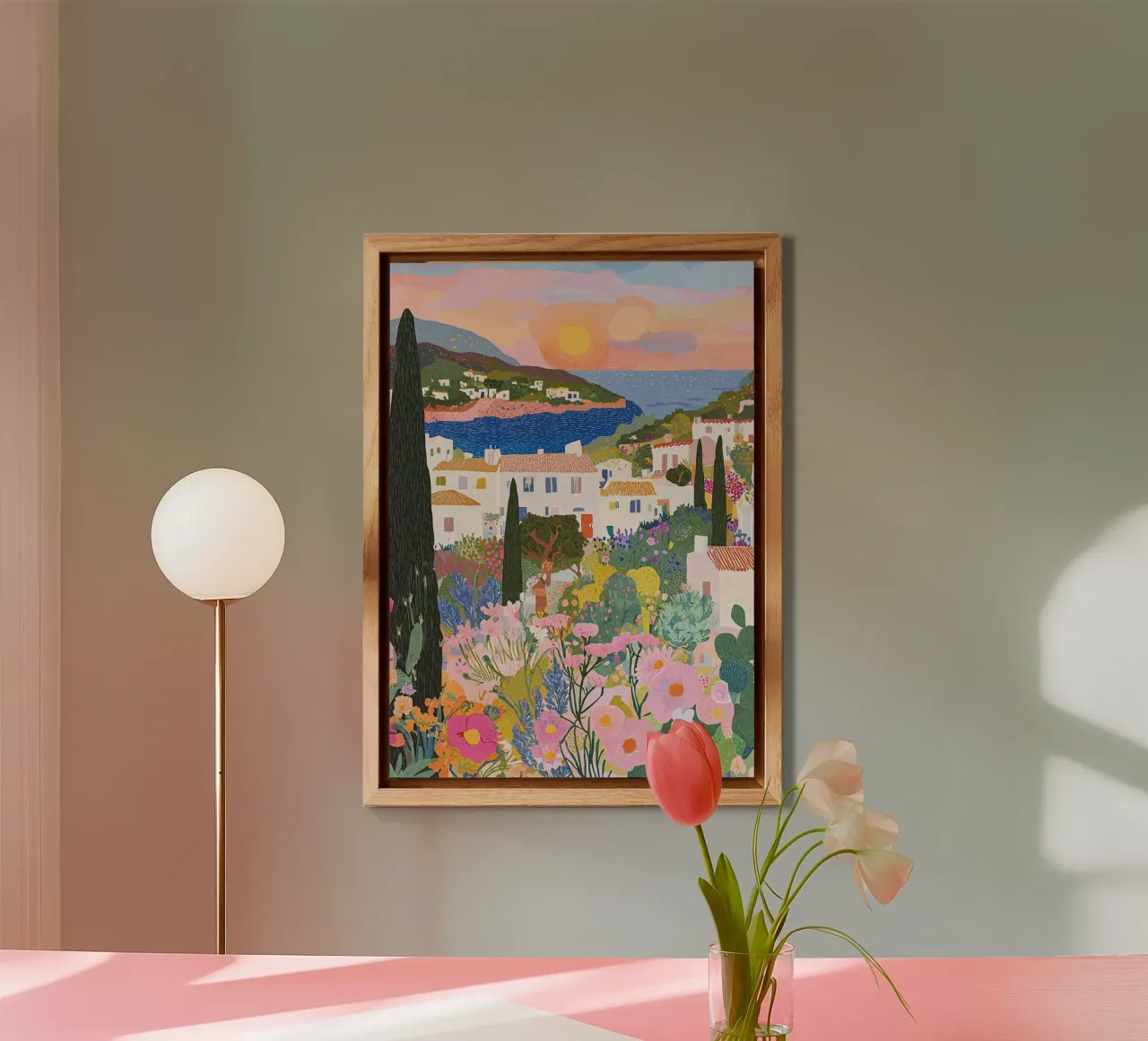 Arte murale astratta colorata, stampa costiera, decorazione artistica moderna alluminio dibond da Boheme