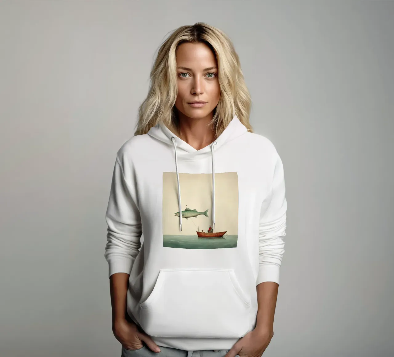 Eglefino minimo 4 felpa con cappuccio da Minimal Animal Art