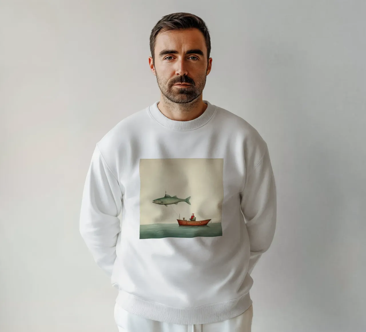 Minimal Haddock 4 sweatshirt by Minimal Animal Art