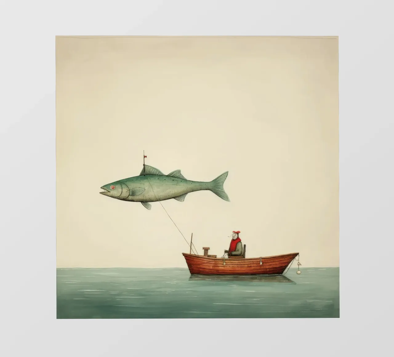 Minimum Haddock fotobehang van Minimal Animal Art