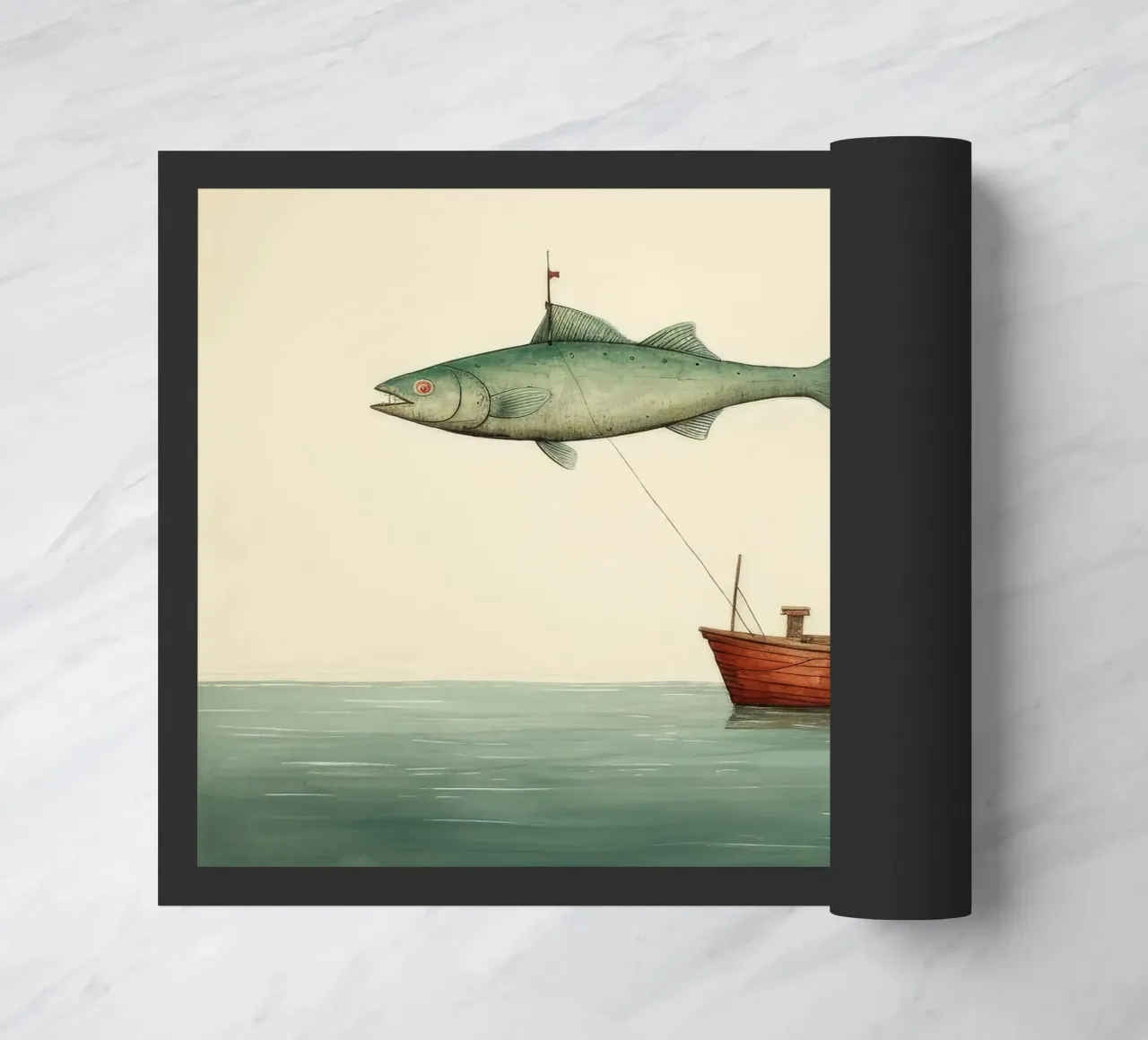 Minimum Haddock deurmat van Minimal Animal Art