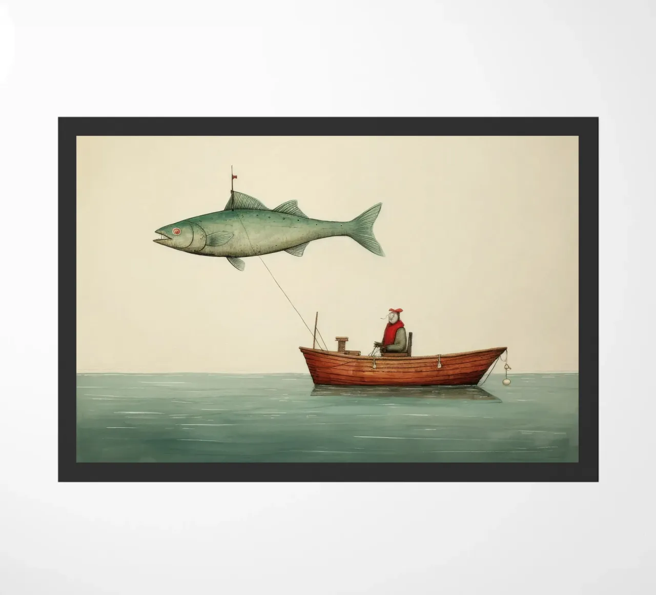 Minimum Haddock deurmat van Minimal Animal Art